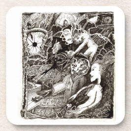 Twee werelden bier onderzetter