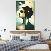 Twee werelden canvas afdruk (Insitu (Slaapkamer))