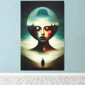 Twee werelden canvas afdruk (Insitu (Houten vloer))