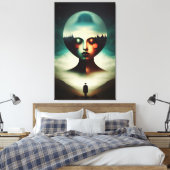 Twee werelden canvas afdruk (Insitu (Slaapkamer))