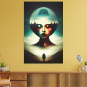 Twee werelden canvas afdruk (Insitu (Woonkamer))