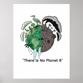 Twee Werelden Eco Aarde | Duurzaamheidsbewustzijn Poster