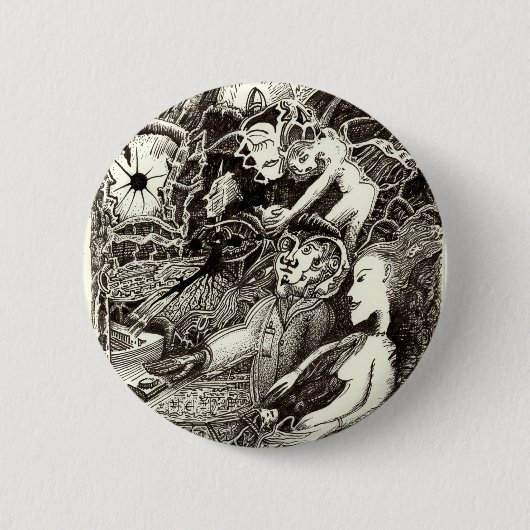 Twee werelden ronde button 5,7 cm (Voorkant)