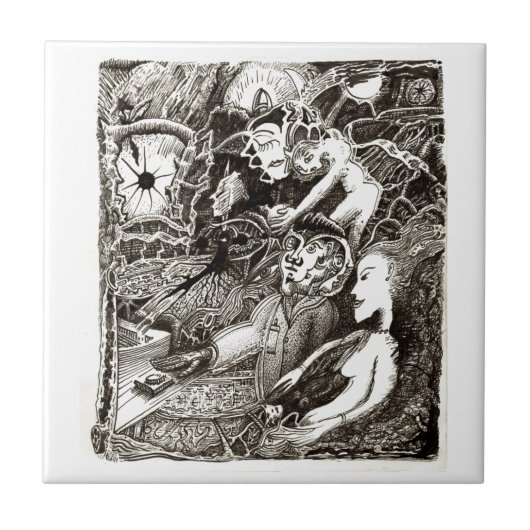 Twee werelden tegeltje (Voorkant)