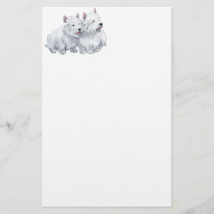 Twee West Highland White Terriers Briefpapier