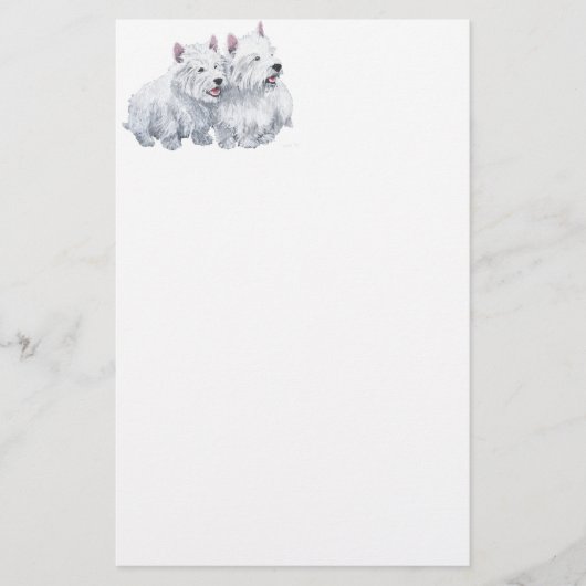 Twee West Highland White Terriers Briefpapier (Voorkant)