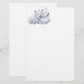 Twee West Highland White Terriers Briefpapier (Voorkant / Achterkant)
