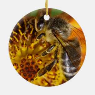 Twee Westerse honingbijen Keramisch Ornament
