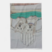 Twee Westie-objecten Theedoek (Verticaal)