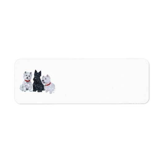 Twee Westies en een Scottie Etiket (Voorkant)