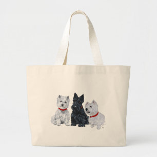 Twee Westies en een Scottie Grote Tote Bag