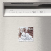 Twee Westies in de wintertijd Magneet (Insitu (Vaatwasser))