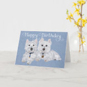 Twee Westies Kaart (Gele Bloem)