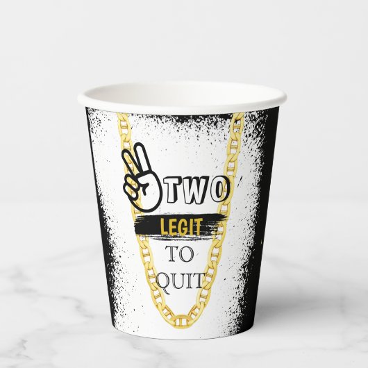 TWEE WETGEVING VOOR KWALITEIT 2e verjaardag papier Papieren Bekers (Voorkant)