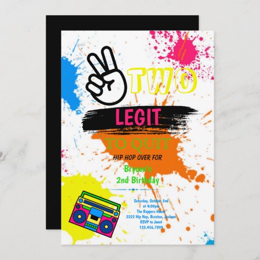 TWEE WETGEVING VOOR QUIT 2e uitnodiging (Voorkant / Achterkant)