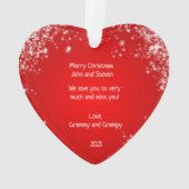 Twee Whimsical Snowmen op een sneeuwige kerstdag Ornament (achterkant)