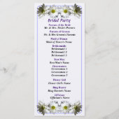 Twee White Frilly Daisies Wedding Programme Programmakaart (Achterkant)