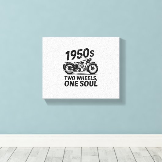 Twee-wiel, een-ziel motorfiets canvas afdruk (Insitu (Houten vloer))