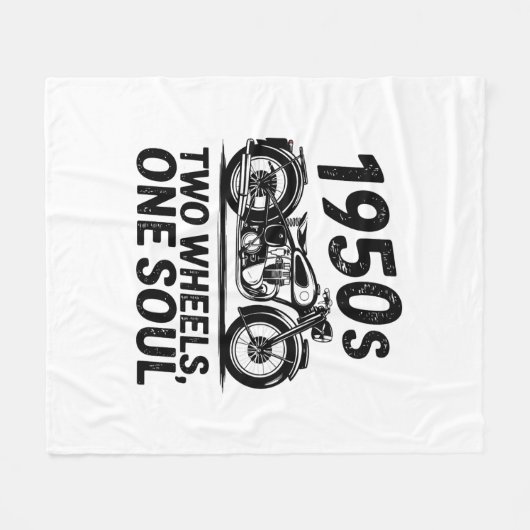 Twee-wiel, een-ziel motorfiets fleece deken (Voorkant (Horizontaal))