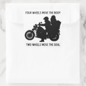 Twee wielen bewegen de sol vierkante sticker (Tas)