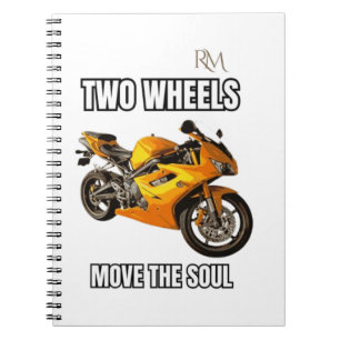 Twee wielen brengen de ziel in beweging Motor T-sh Notitieboek