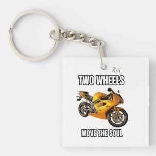 Twee wielen brengen de ziel Motor T-shirt Motor Sleutelhanger