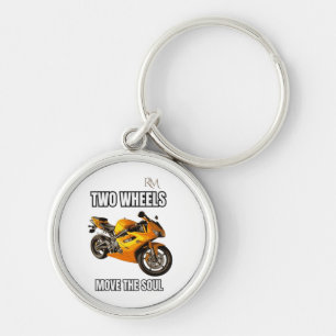 Twee wielen brengen de ziel Motor T-shirt Motorr Sleutelhanger