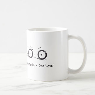Twee wielen - één liefdesbekertje met Logo Koffiemok