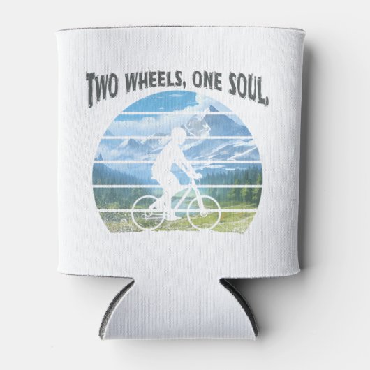 Twee wielen, één ziel. wielersport blikjeskoeler (Voorkant)