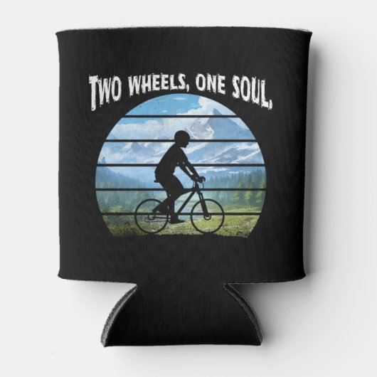 Twee wielen, één ziel. wielersport blikjeskoeler (Voorkant)