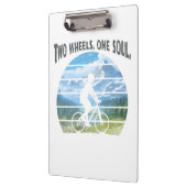 Twee wielen, één ziel. wielersport klembord (Links)