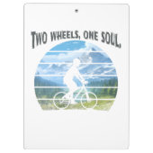 Twee wielen, één ziel. wielersport klembord (Achterkant)
