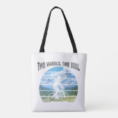 Twee wielen, één ziel. wielersport tote bag (Achterkant)