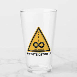 Twee wielen oneindige omwegen fietsen glas