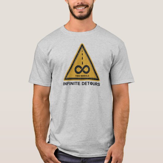Twee wielen oneindige omwegen fietsen t-shirt (Voorkant)