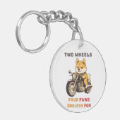 Twee wielen vier poten eindeloos plezier buiten sleutelhanger (Voorkant Links)