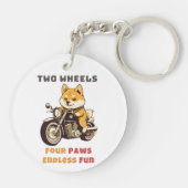 Twee wielen vier poten eindeloos plezier buiten sleutelhanger (Achterkant)
