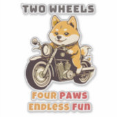 Twee wielen vier poten eindeloos plezier buiten sticker (Voorkant)