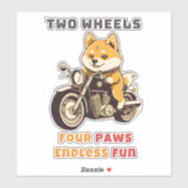 Twee wielen vier poten eindeloos plezier buiten sticker (Vel)