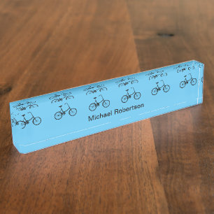 Twee wielfietsen naambordje