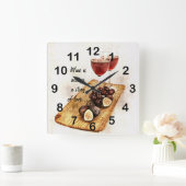 twee wijngaarden en vruchten vierkante klok (Huis)