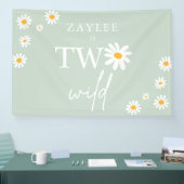 Twee Wild 2e verjaardag Boho Daisy Welkom Spandoek (Beurs)