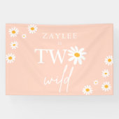Twee Wild 2e verjaardag Boho Daisy Welkom Spandoek (Horizontaal)