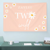 Twee Wild 2e verjaardag Boho Daisy Welkom Spandoek (Beurs)