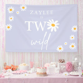 Twee Wild 2e verjaardag Boho Daisy Welkom Spandoek