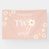 Twee Wild 2e verjaardag Boho Daisy Welkom Spandoek (Horizontaal)