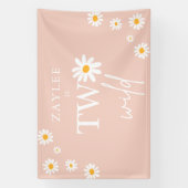Twee Wild 2e verjaardag Boho Daisy Welkom Spandoek (Verticaal)