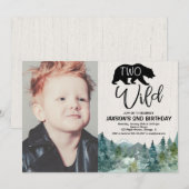 Twee Wild 2e verjaardag jongen rustige bergen foto Kaart (Voorkant / Achterkant)