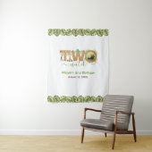 Twee Wild 2e Verjaardag Oerwoud laat foto achtergr Wandkleed (In situ)