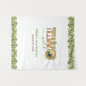 Twee Wild 2e Verjaardag Oerwoud laat foto achtergr Wandkleed (Voorkant (horizontaal))